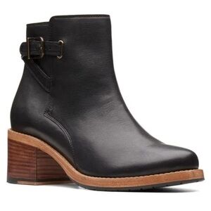 Women's Black Leather Ankle Boots